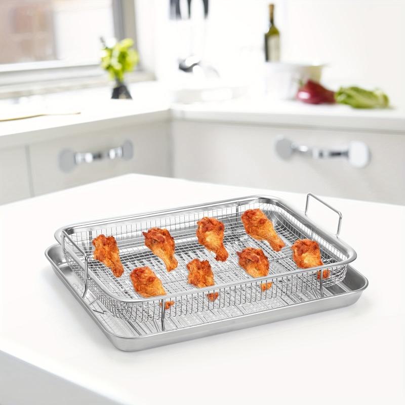 Stainless Steel Fryer Basket Grill Vegetable Cooking Tray BBQ Grill