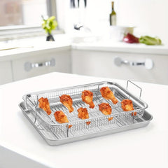 Stainless Steel Fryer Basket Grill Vegetable Cooking Tray BBQ Grill