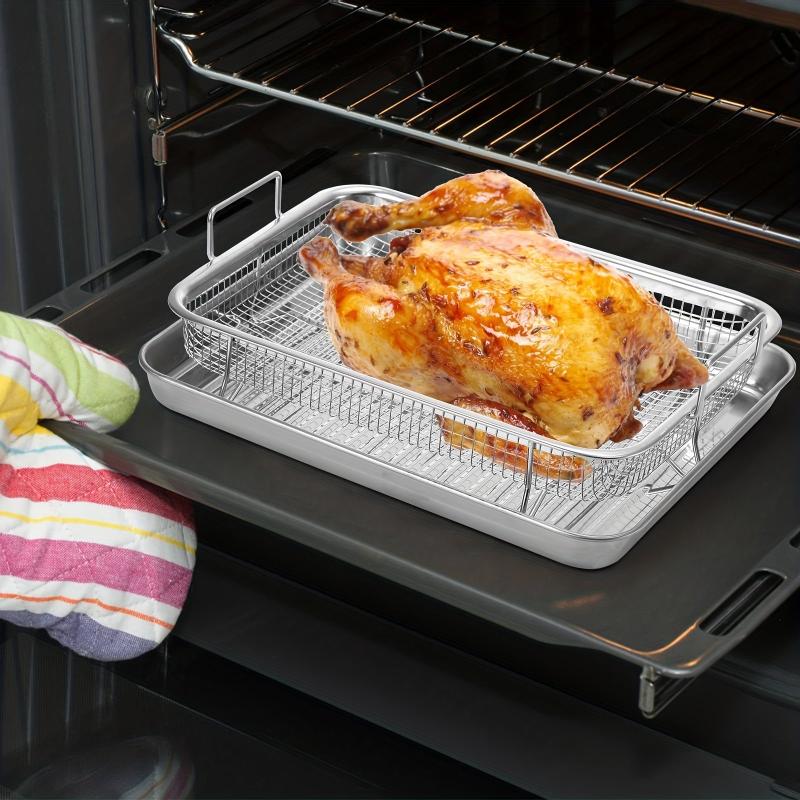 Stainless Steel Fryer Basket Grill Vegetable Cooking Tray BBQ Grill