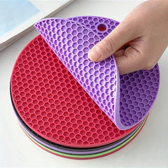 7pcs Silicone Placemat Round Heat Resistant Mat Kitchen Accessories