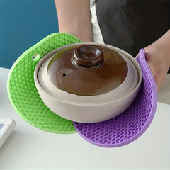 7pcs Silicone Placemat Round Heat Resistant Mat Kitchen Accessories