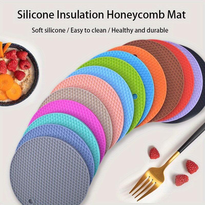 7pcs Silicone Placemat Round Heat Resistant Mat Kitchen Accessories