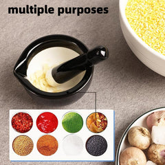 Ceramic Garlic Mortar and Pestle Set for Kitchen