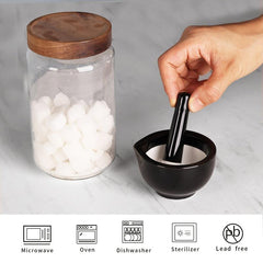 Ceramic Garlic Mortar and Pestle Set for Kitchen