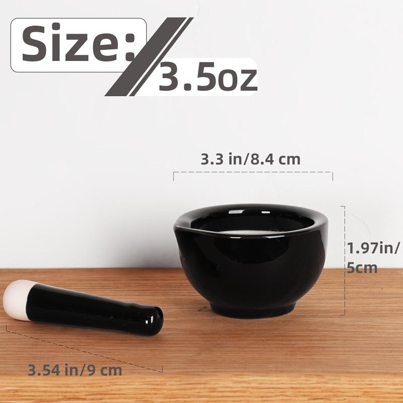 Ceramic Garlic Mortar and Pestle Set for Kitchen