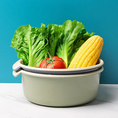 Double Layer Drain Basket Vegetable Washing Basket Colander Basket