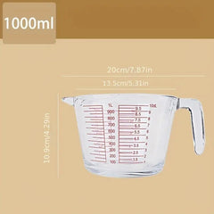Glass Measuring Cup With Scale High Temp Resistant Kitchen Baking Cup
