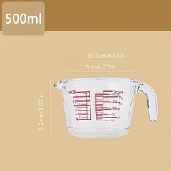 Glass Measuring Cup With Scale High Temp Resistant Kitchen Baking Cup