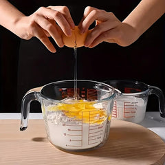 Glass Measuring Cup With Scale High Temp Resistant Kitchen Baking Cup