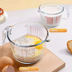 Glass Measuring Cup With Scale High Temp Resistant Kitchen Baking Cup