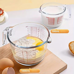 Glass Measuring Cup With Scale High Temp Resistant Kitchen Baking Cup