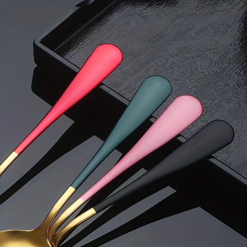 Stainless Steel Long Handle Round Spoon Thickened