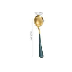 Stainless Steel Long Handle Round Spoon Thickened