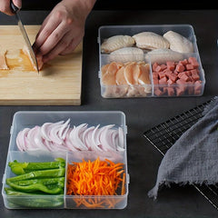 Clear Food Storage Box 3 Compartment Bento Box Lunch Containers