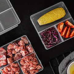 Clear Food Storage Box 3 Compartment Bento Box Lunch Containers