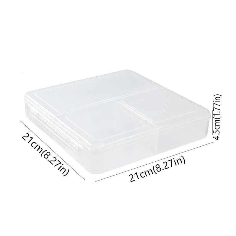 Clear Food Storage Box 3 Compartment Bento Box Lunch Containers