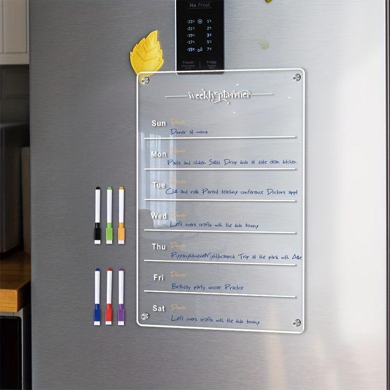 Dry Erase Fridge Magnetic Calendar Board with 6 Markers