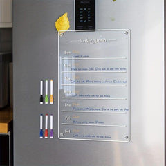 Dry Erase Fridge Magnetic Calendar Board with 6 Markers