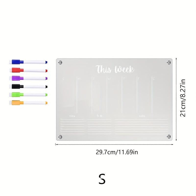 Dry Erase Fridge Magnetic Calendar Board with 6 Markers