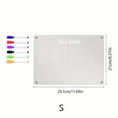 Dry Erase Fridge Magnetic Calendar Board with 6 Markers