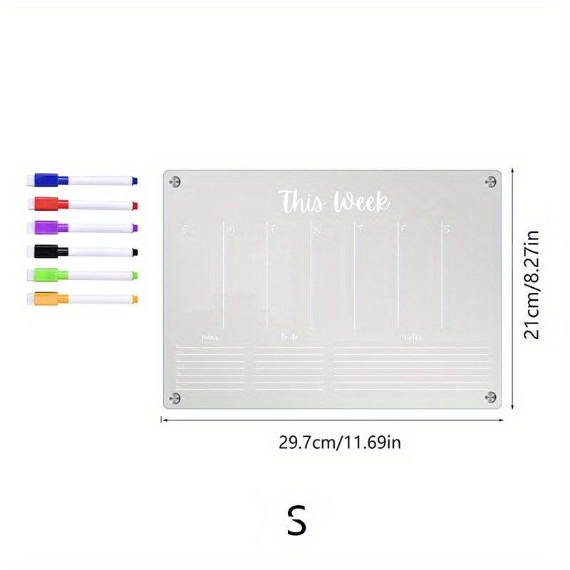 Dry Erase Fridge Magnetic Calendar Board with 6 Markers
