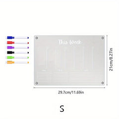 Dry Erase Fridge Magnetic Calendar Board with 6 Markers