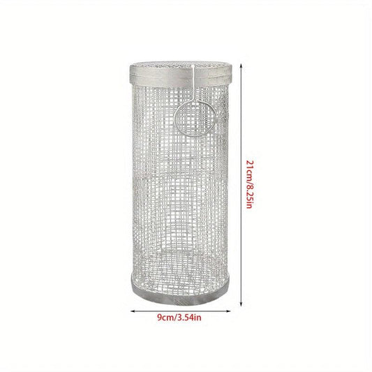 Stainless Steel Rolling BBQ Basket Portable Outdoor Camping Grill