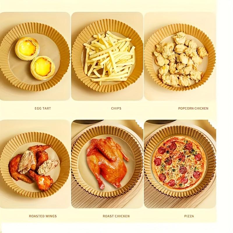 50-100 Disposable Air Fryer Liners 16.0cm Paper Basket Bowls Baking Trays