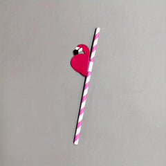 12pcs Honeycomb Ball Straws 15.6cm Striped Hawaiian Flamingo Paper Straws