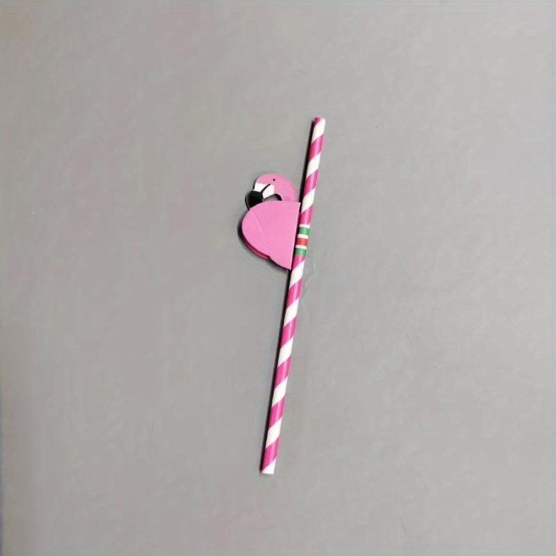 12pcs Honeycomb Ball Straws 15.6cm Striped Hawaiian Flamingo Paper Straws