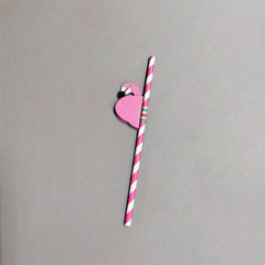 12pcs Honeycomb Ball Straws 15.6cm Striped Hawaiian Flamingo Paper Straws