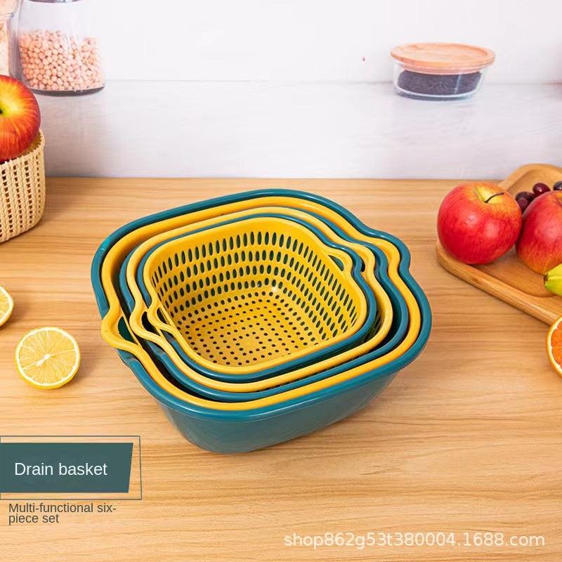 6pcs Reusable Drain Basket for Vegetables and Fruits