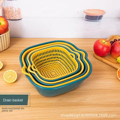 6pcs Reusable Drain Basket for Vegetables and Fruits