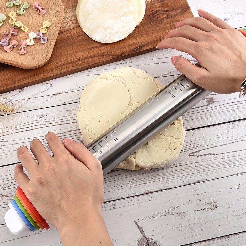 Adjustable Rolling Pin Stainless Steel Dough Roller Kitchen Utensils