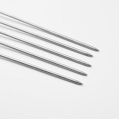 10pcs Stainless Steel BBQ Skewers with Wood Handle