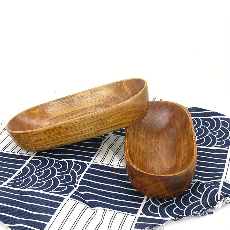 Boat Shaped Wooden Tray for Desserts and Salads