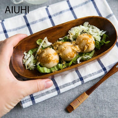 Boat Shaped Wooden Tray for Desserts and Salads