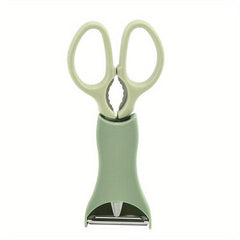 2pcs Kitchen Scissors With Peeler Holder Stainless Steel Melon Planer