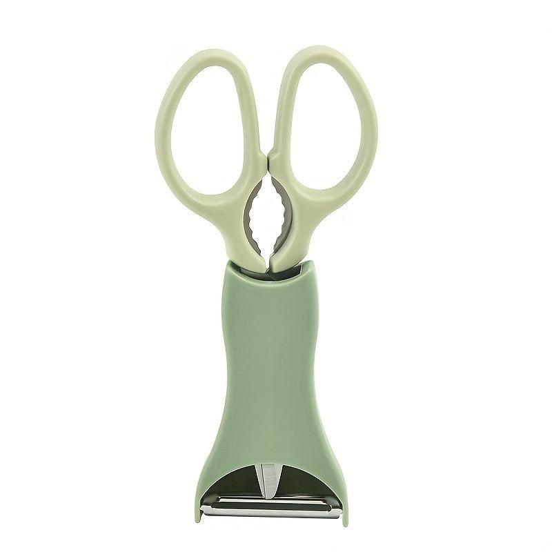 2pcs Kitchen Scissors With Peeler Holder Stainless Steel Melon Planer