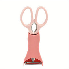 2pcs Kitchen Scissors With Peeler Holder Stainless Steel Melon Planer