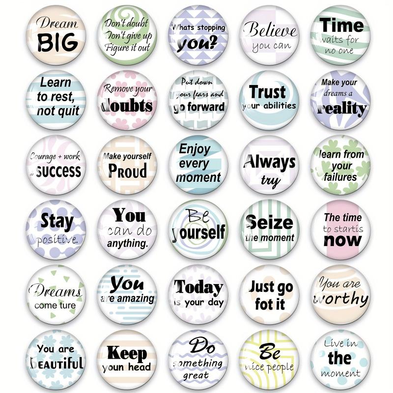 30pcs Inspirational Words Refrigerator Magnets for Office and Kitchen Decor