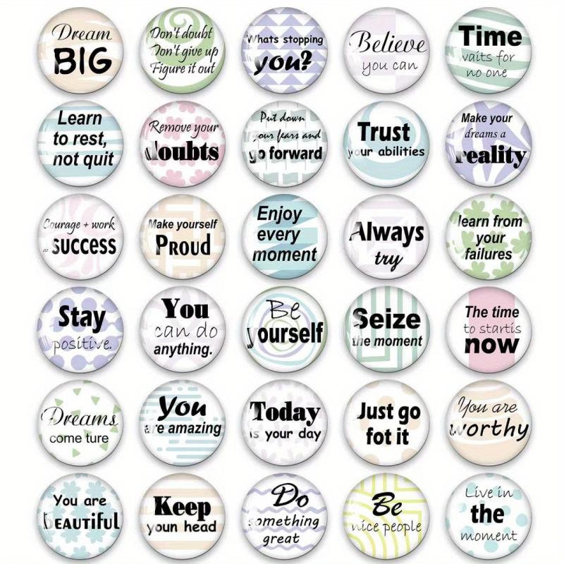 30pcs Inspirational Words Refrigerator Magnets for Office and Kitchen Decor