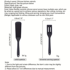 2pcs Silicone Thin Brownie Serving Spatula Nonstick Heat Resistant Turner