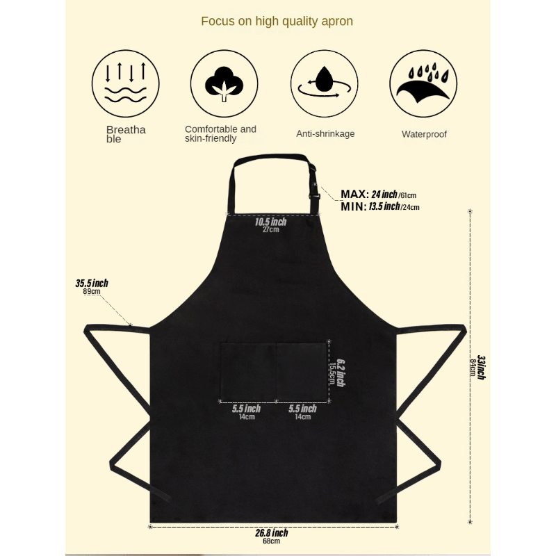 Japanese Workwear Kitchen Cooking Apron PVC Waterproof Washable Hand Apron
