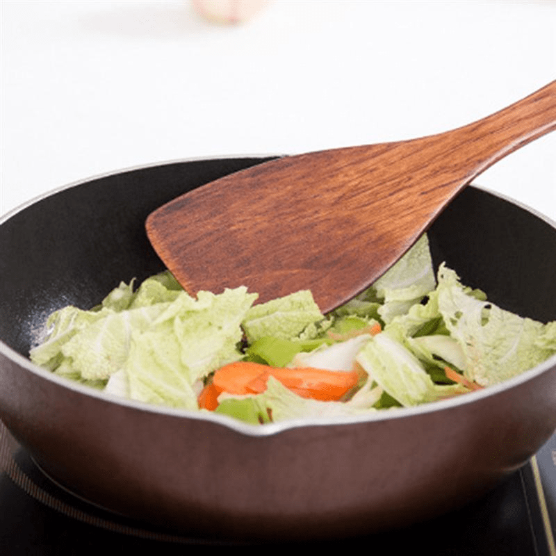 Eco Friendly Wooden Cooking Utensils Set, Non Stick Spatula and Shovel