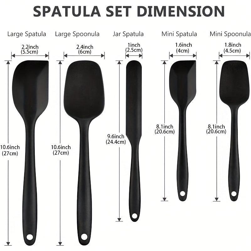 5pcs Silicone Spatula Set Heat Resistant Rubber Spatulas Safety Baking Utensils
