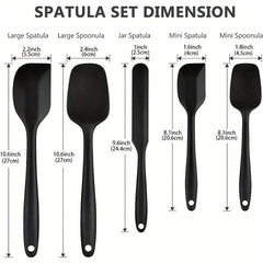 5pcs Silicone Spatula Set Heat Resistant Rubber Spatulas Safety Baking Utensils
