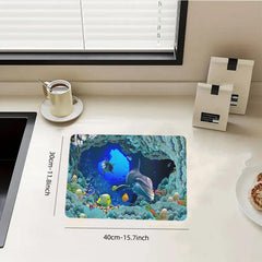Rubber Drain Mat Coaster Bathroom Countertop Absorbent Mat