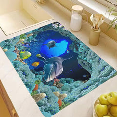 Rubber Drain Mat Coaster Bathroom Countertop Absorbent Mat