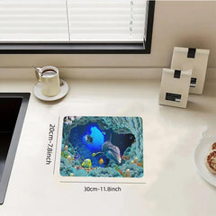 Rubber Drain Mat Coaster Bathroom Countertop Absorbent Mat